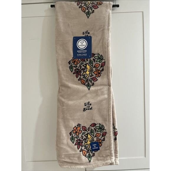 DOG JUMPING IN LEAF PILE Fall Life Is Good Outdoor 50x70 Throw Blanket Autumn - Picture 1 of 6